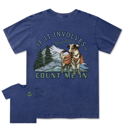 Hiking & Dogs Adventure Washed Tee
