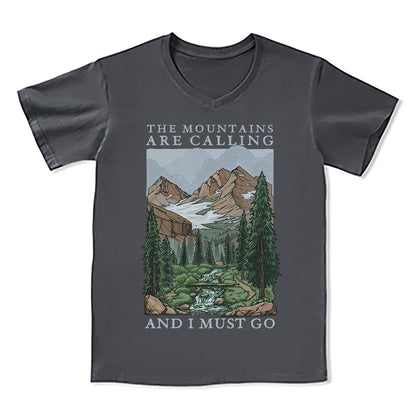 Freeleaf The Mountains Are Calling Unisex V-neck Tee