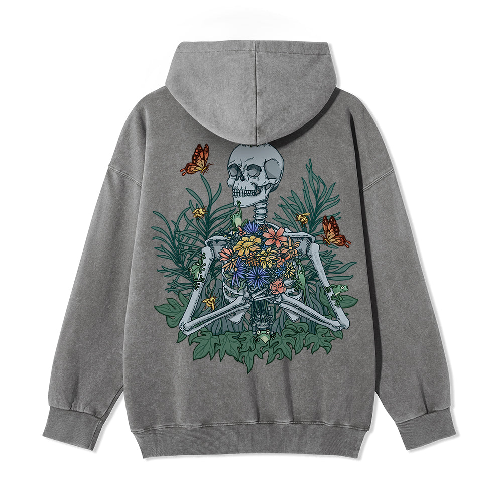 Freeleaf Rebirth in Bloom Unisex Nature Inspired Fleece Full-Zip Hoodie