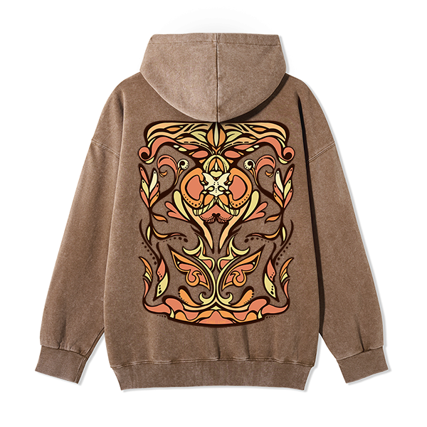 Freeleaf Golden Glow Back-printed Unisex Nature Inspired Fleece Full-Zip Hoodie