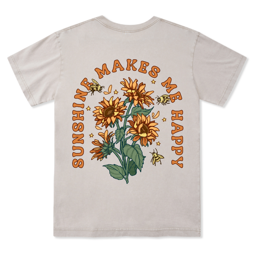 Freeleaf Sunshine Makes Me Happy Washed Tee