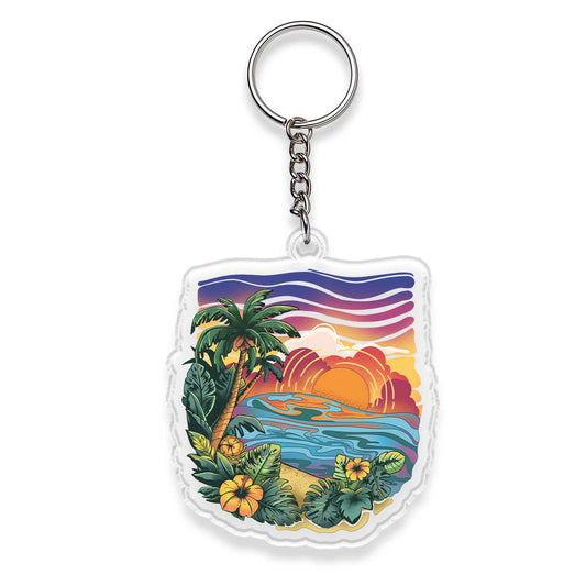 Freeleaf Golden Beach Double-Sided Acrylic Keychain