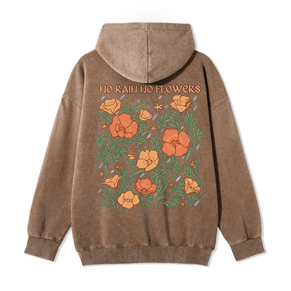 Freeleaf  No Rain No Flowers Full-Zip Back-printed Hoodie