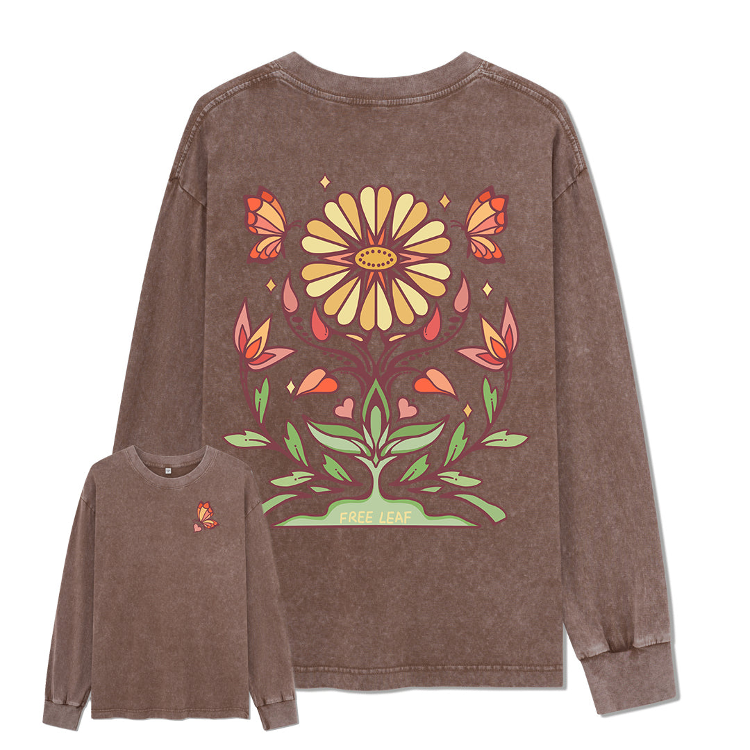 Freeleaf Elf Viligis Unisex Nature Inspired Washed Long Sleeve Top
