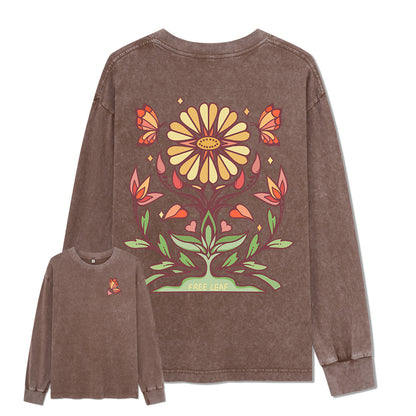 Freeleaf Elf Viligis Unisex Nature Inspired Washed Long Sleeve Top