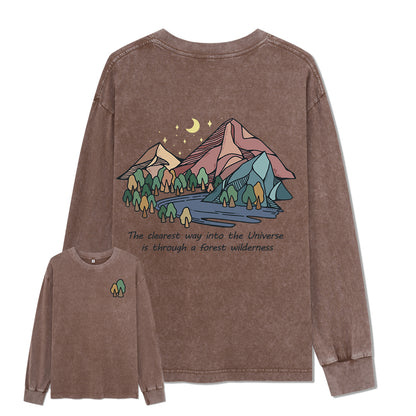 Freeleaf Pathway to the  Universe Unisex Washed Long Sleeve Top