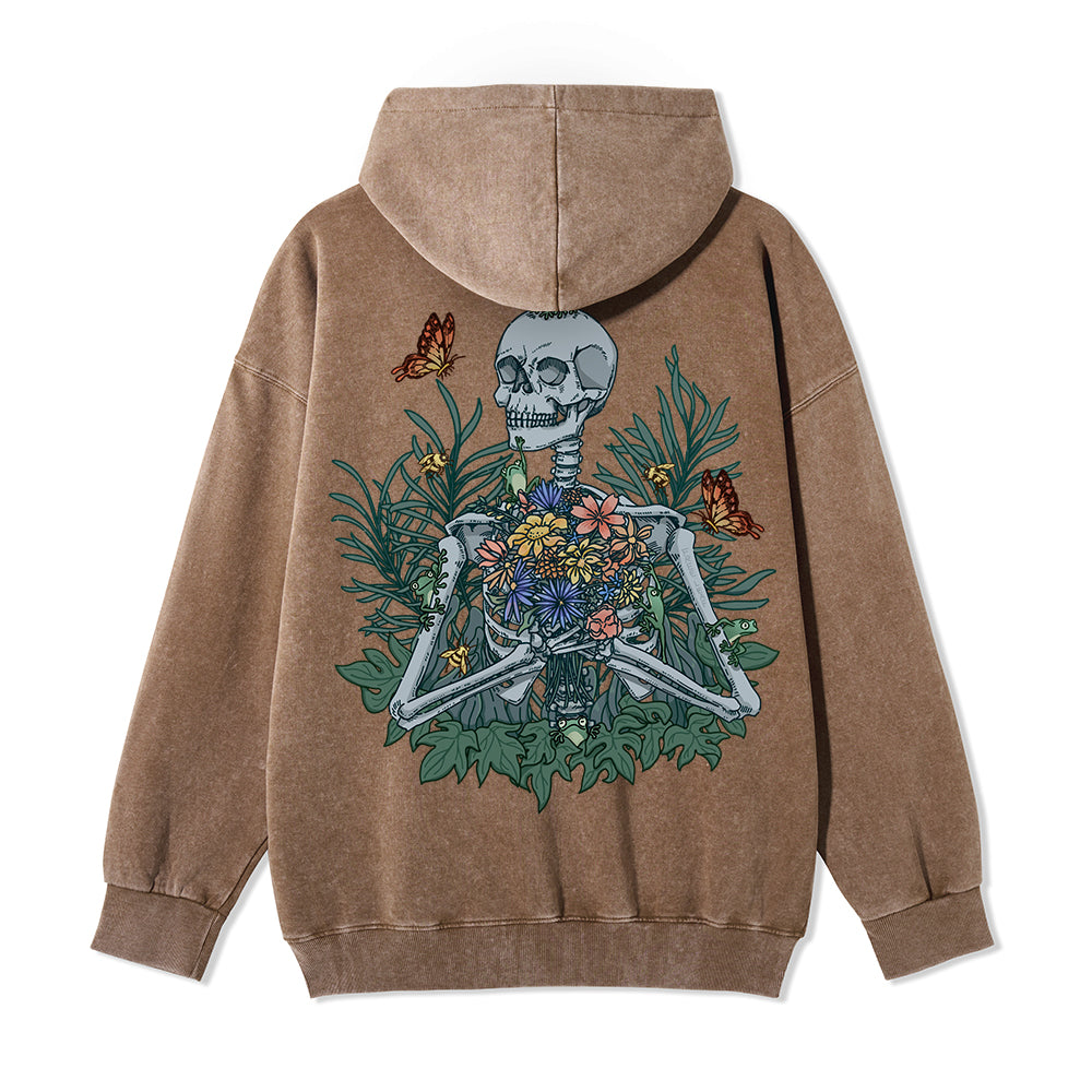Freeleaf Rebirth in Bloom Unisex Nature Inspired Fleece Full-Zip Hoodie