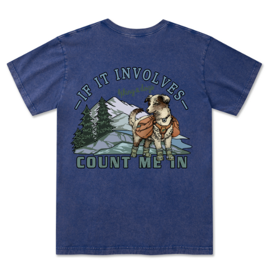 Hiking & Dogs Adventure Washed Tee
