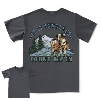 Hiking & Dogs Adventure V-neck Tee