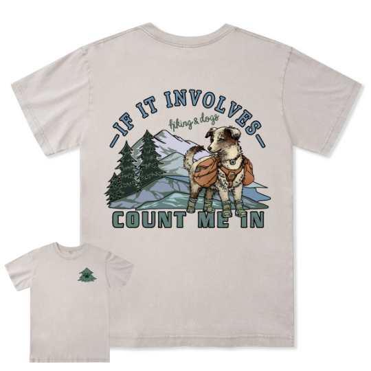 Hiking & Dogs Adventure Washed Tee