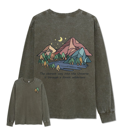 Freeleaf Pathway to the  Universe Unisex Washed Long Sleeve Top