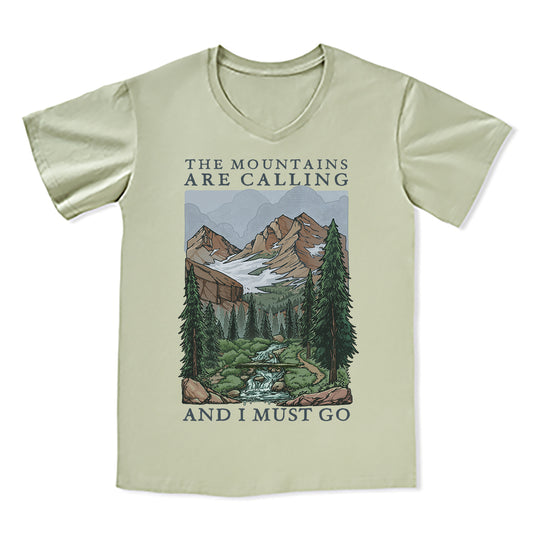 Freeleaf The Mountains Are Calling Unisex V-neck Tee