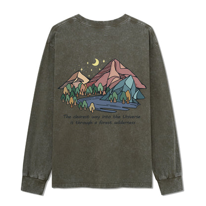 Freeleaf Pathway to the  Universe Unisex Washed Long Sleeve Top