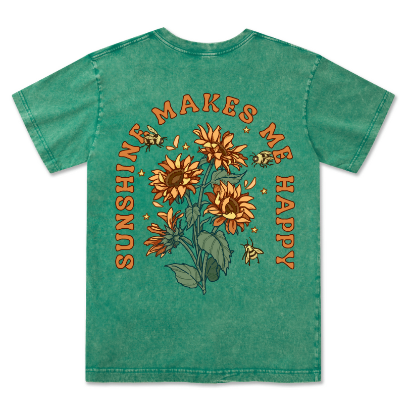 Freeleaf Sunshine Makes Me Happy Washed Tee