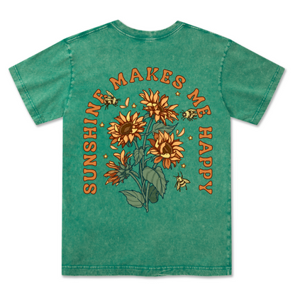 Freeleaf Sunshine Makes Me Happy Washed Tee