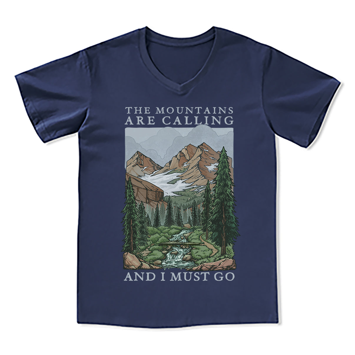 Freeleaf The Mountains Are Calling Unisex V-neck Tee