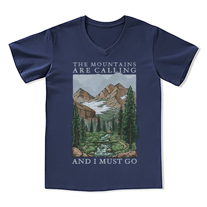 Freeleaf The Mountains Are Calling Unisex V-neck Tee