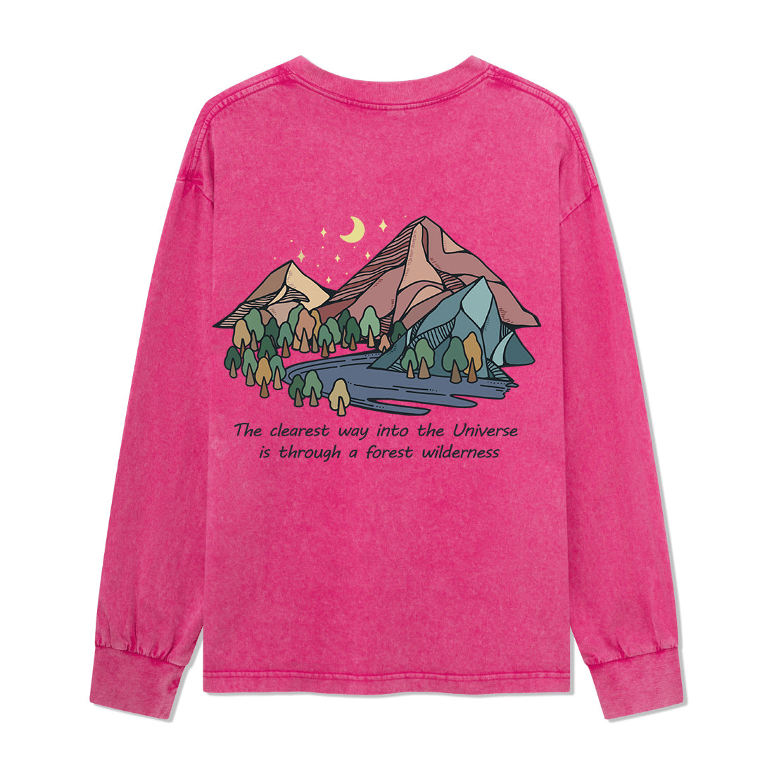 Freeleaf Pathway to the  Universe Unisex Washed Long Sleeve Top