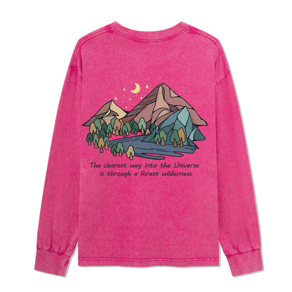 Freeleaf Pathway to the  Universe Unisex Washed Long Sleeve Top