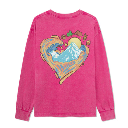 Freeleaf Heart of Wilderness Camping Unisex Nature Inspired Washed Long Sleeve Top