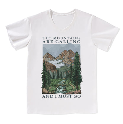 Freeleaf The Mountains Are Calling Unisex V-neck Tee