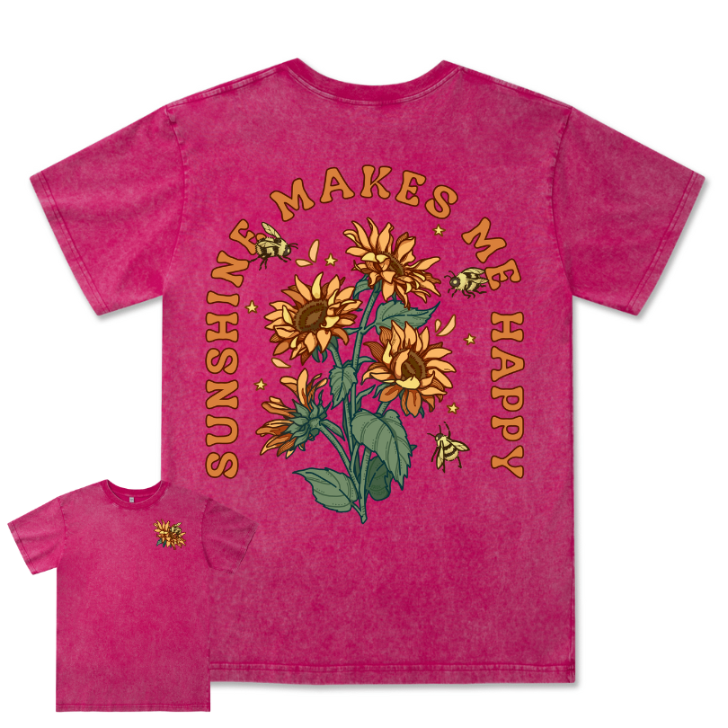 Freeleaf Sunshine Makes Me Happy Washed Tee