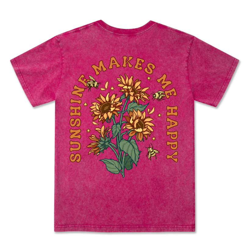 Freeleaf Sunshine Makes Me Happy Washed Tee