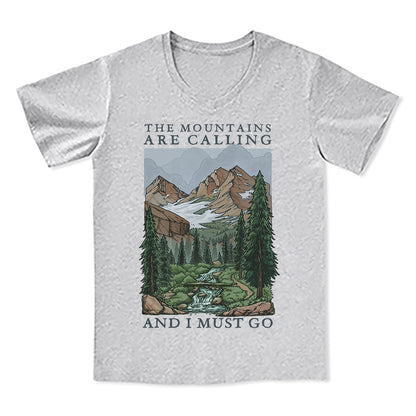 Freeleaf The Mountains Are Calling Unisex V-neck Tee