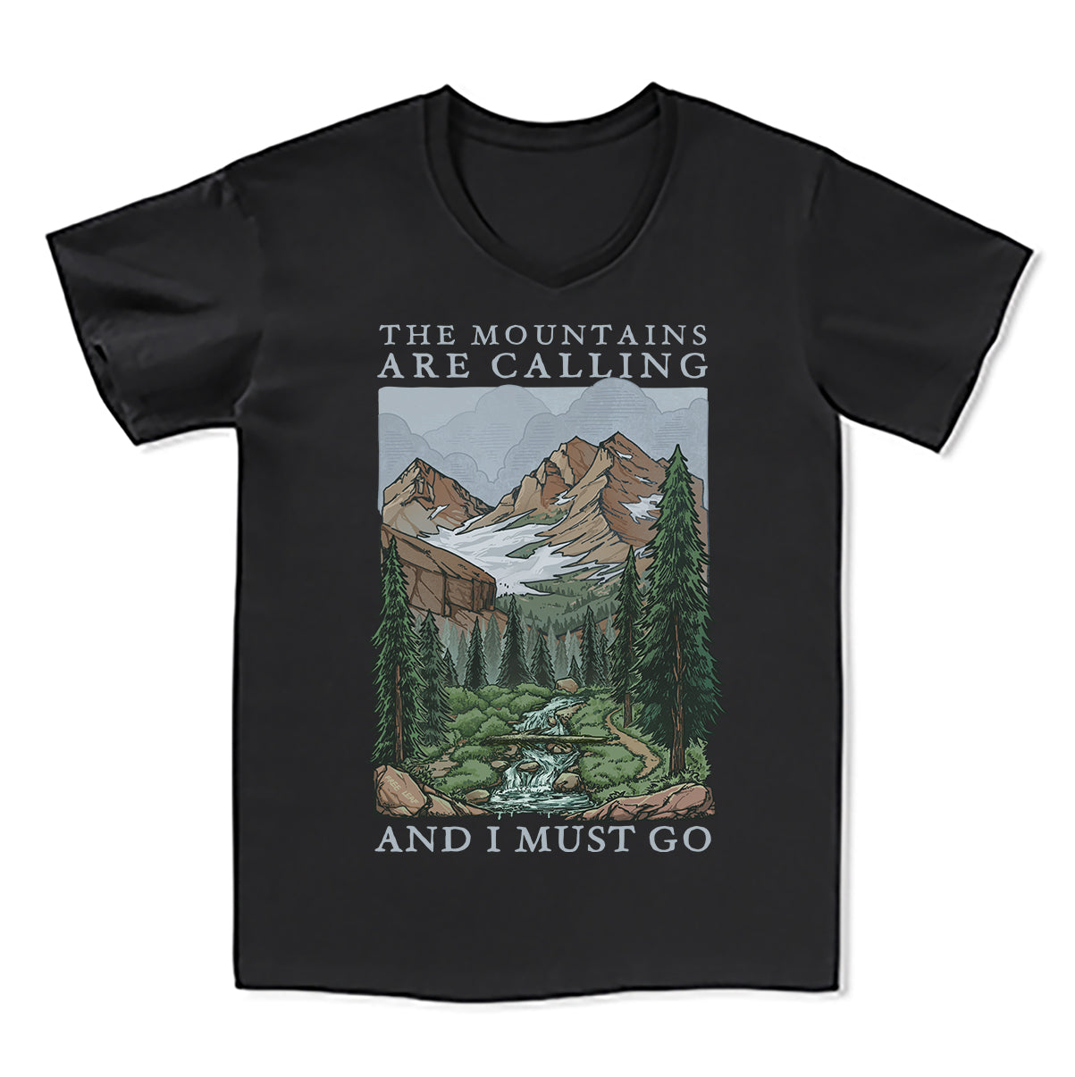 Freeleaf The Mountains Are Calling Unisex V-neck Tee
