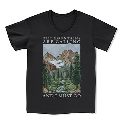 Freeleaf The Mountains Are Calling Unisex V-neck Tee