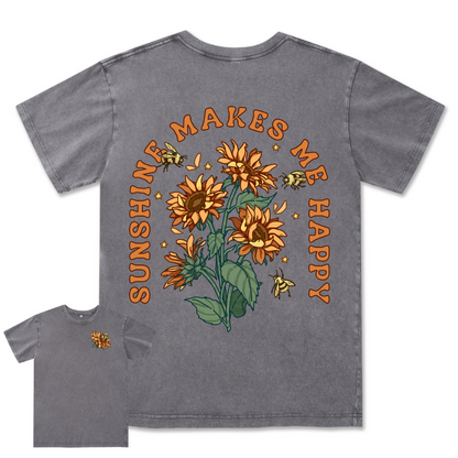 Freeleaf Sunshine Makes Me Happy Washed Tee