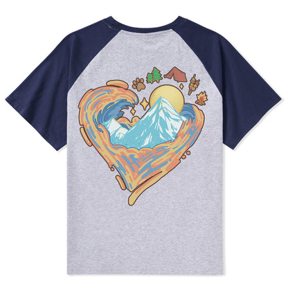 Freeleaf Heart of Wilderness Camping Unisex Nature Inspired Raglan Sleeve Top