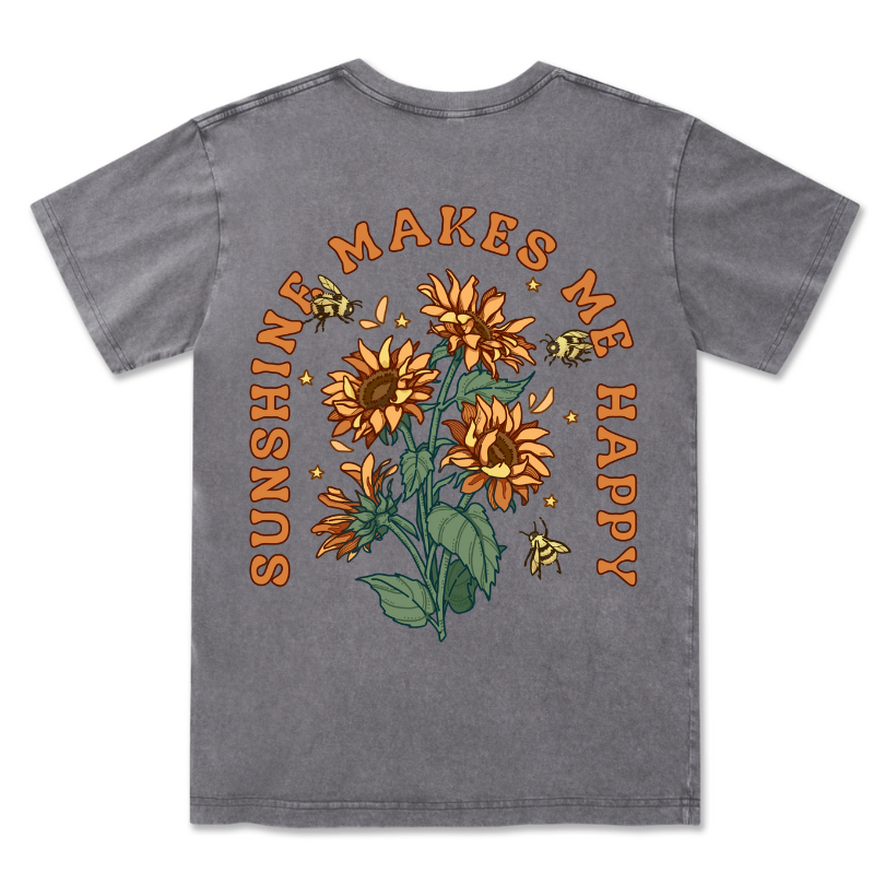 Freeleaf Sunshine Makes Me Happy Washed Tee