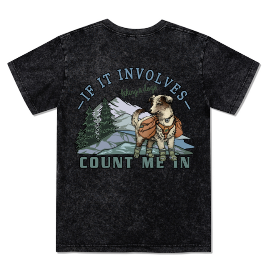 Hiking & Dogs Adventure Washed Tee