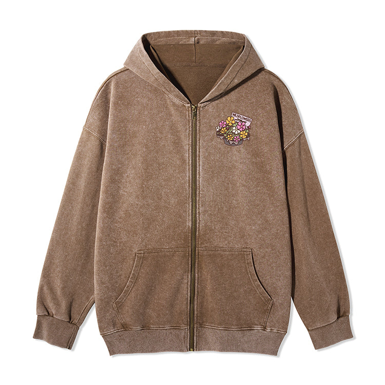 Freeleaf Flourishing Garden Nature Inspired Unisex Fleece Full-Zip Hoodie