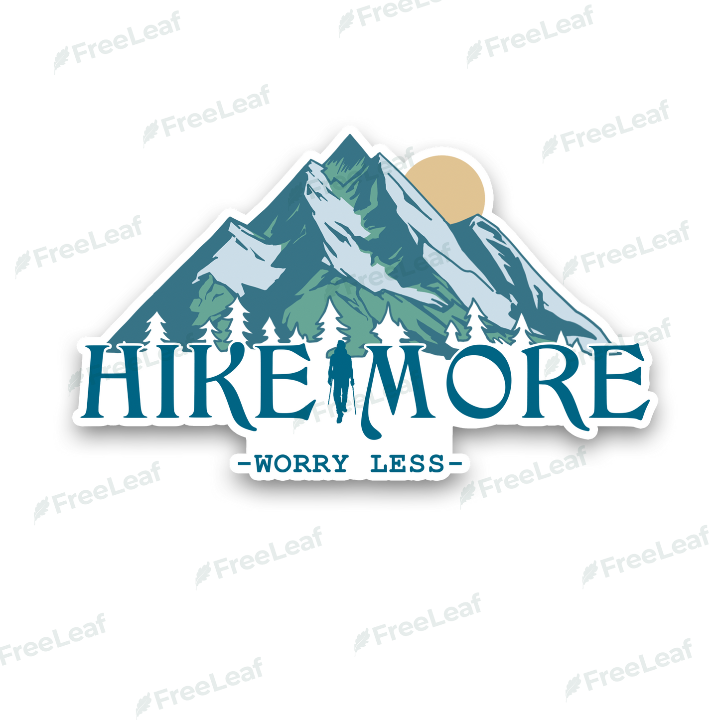 Hike More Worry Less Sticker
