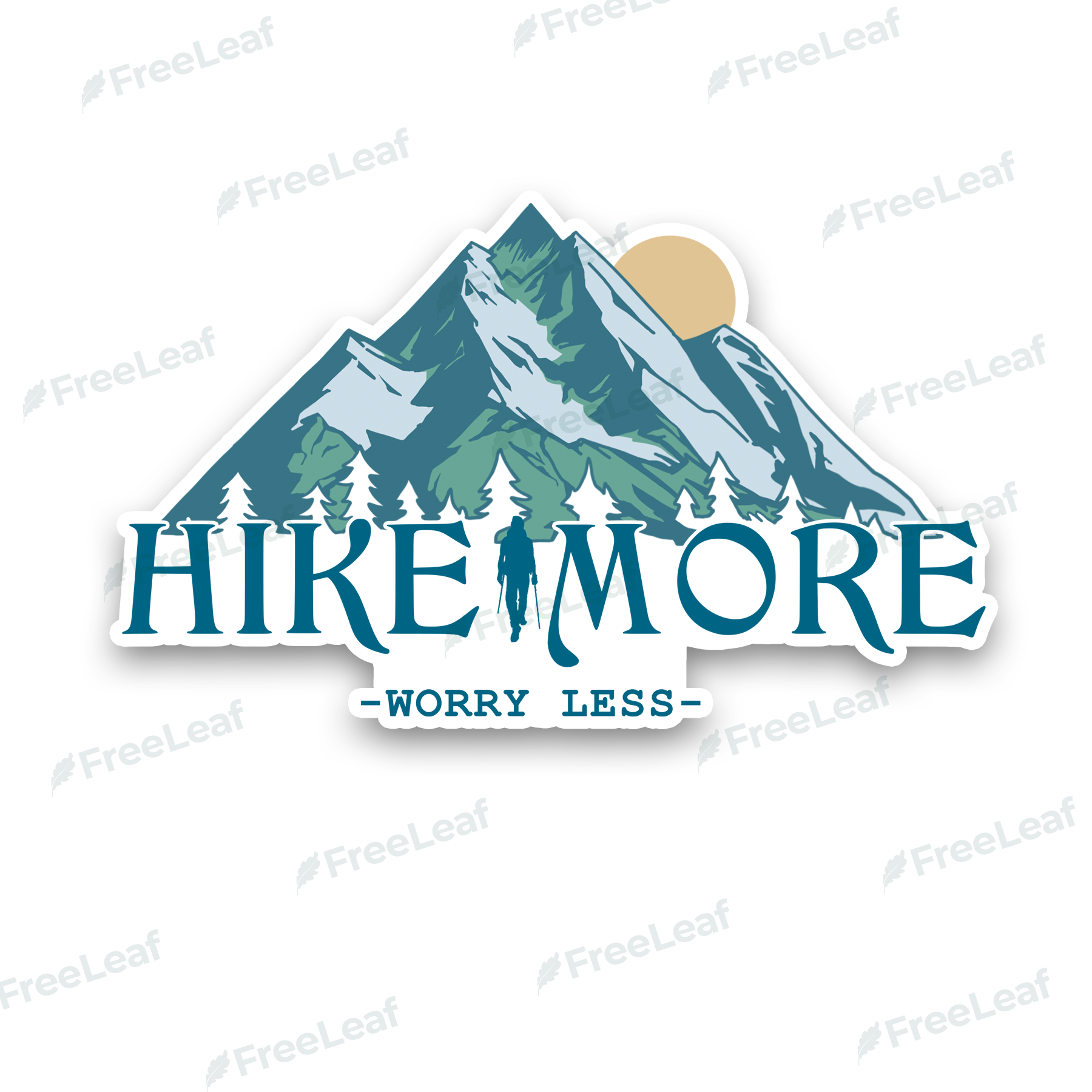 Hike More Worry Less Sticker