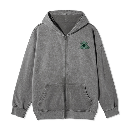Freeleaf Hiking & Dogs Adventure Unisex Nature Inspired Fleece Full-Zip Hoodie