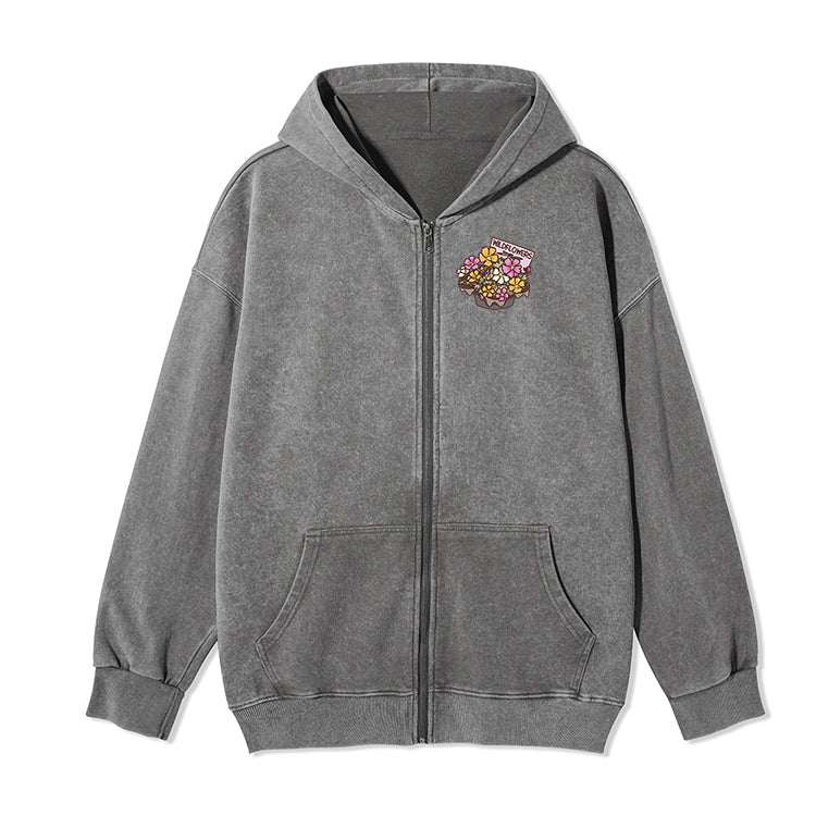Freeleaf Flourishing Garden Nature Inspired Unisex Fleece Full-Zip Hoodie
