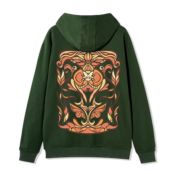 Freeleaf Golden Glow Back-printed Unisex Nature Inspired Fleece Full-Zip Hoodie