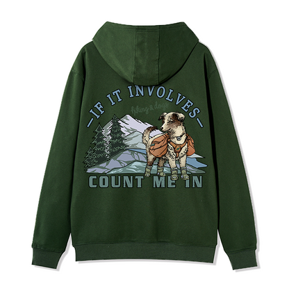 Freeleaf Hiking & Dogs Adventure Unisex Nature Inspired Fleece Full-Zip Hoodie