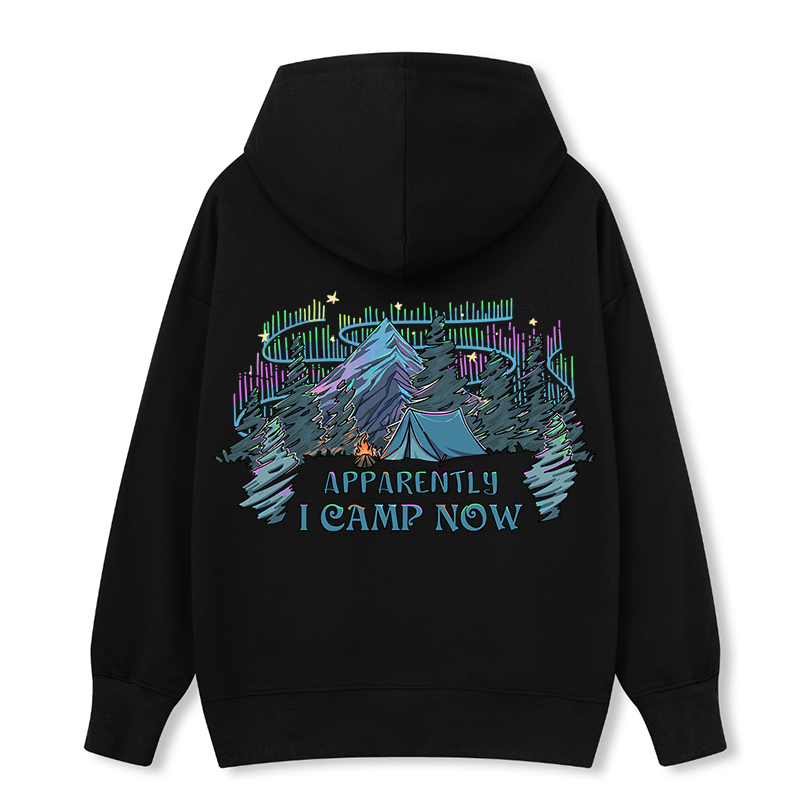 Freeleaf I Camping Now In The Land of Aurora Back-printed Hoodie