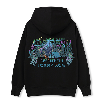 Freeleaf I Camping Now In The Land of Aurora Back-printed Hoodie