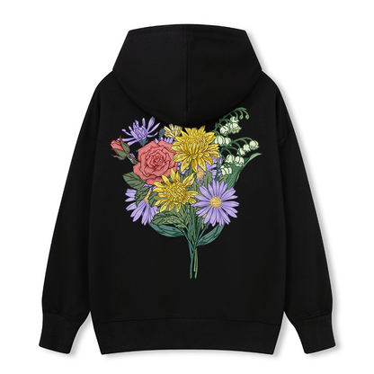 Freeleaf Symphony of Flowers Unisex Nature Inspired Hoodie
