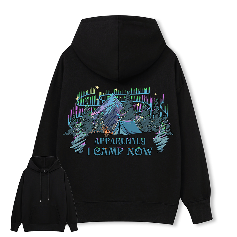 Freeleaf I Camping Now In The Land of Aurora Back-printed Hoodie