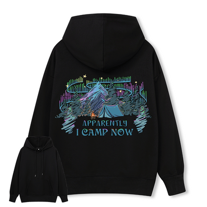 Freeleaf I Camping Now In The Land of Aurora Back-printed Hoodie