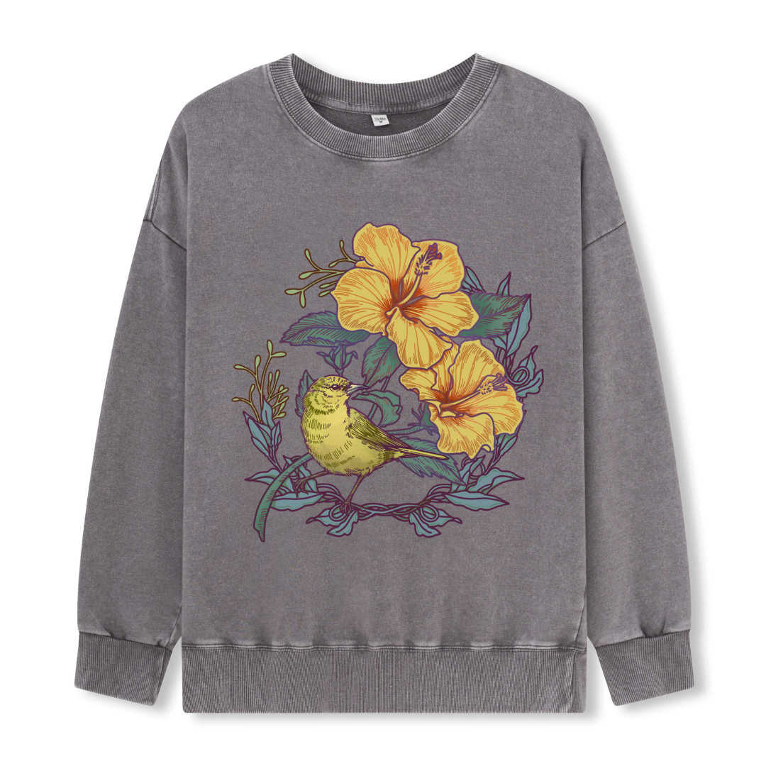 Amakihi Front-printed Washed Sweatshirt