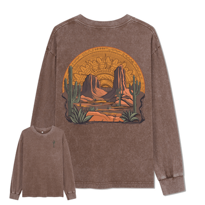 Golden Desert Washed Long Sleeve Top