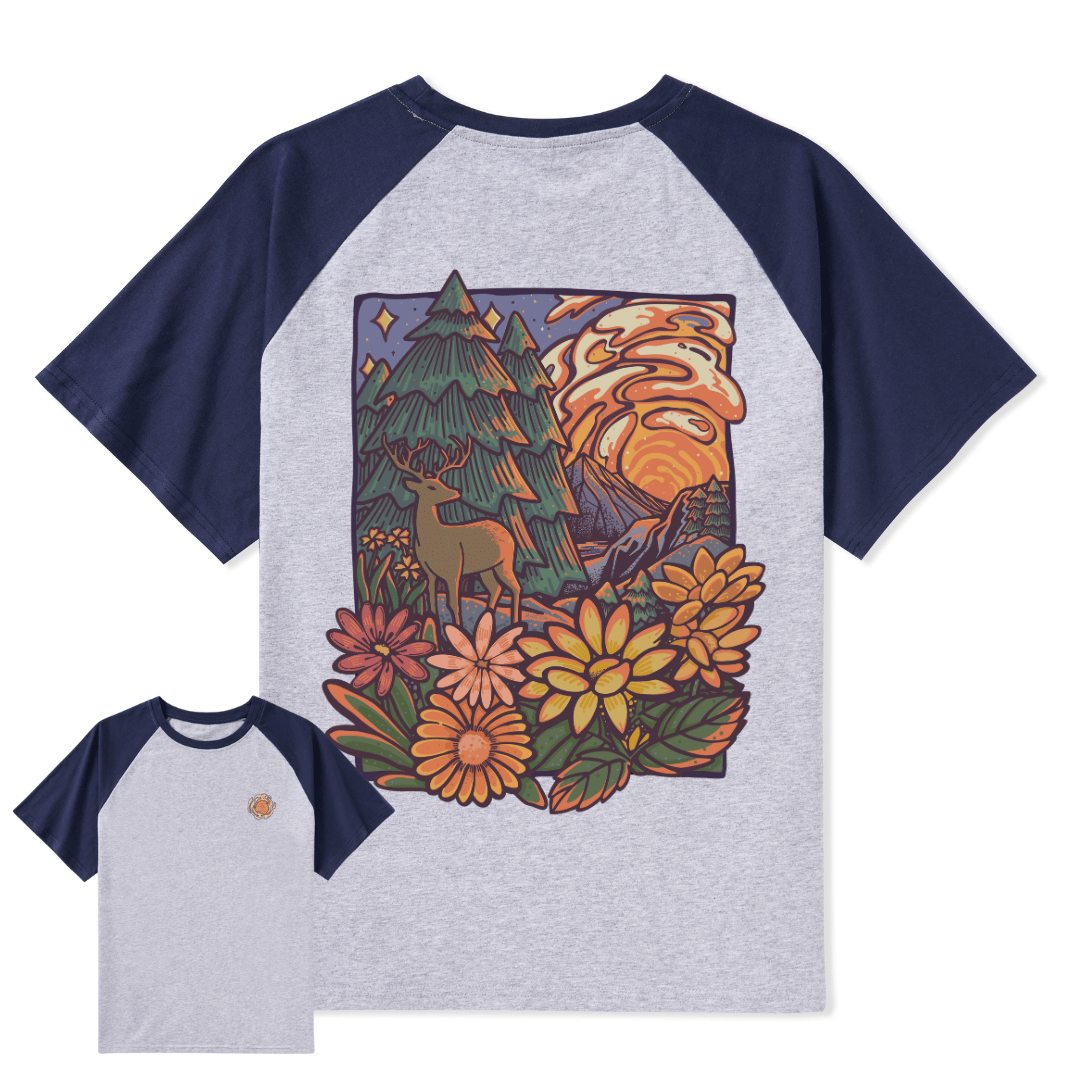 Wander In The Forest Raglan Short Sleeve Top