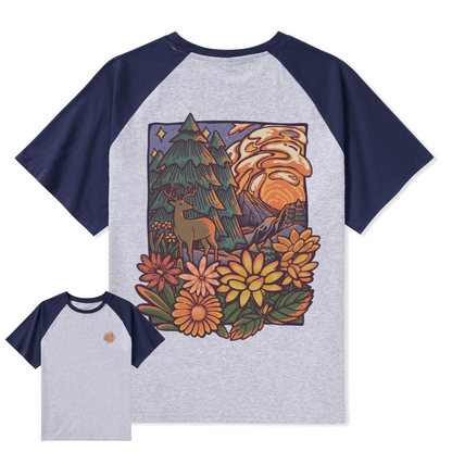 Wander In The Forest Raglan Short Sleeve Top